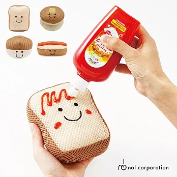 日本NOL-造型洗澡海綿-1入(多款可選/土司/鬆餅/熱狗/章魚燒) 土司造型洗澡海綿