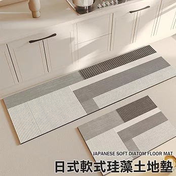 JIAGO 長型軟式珪藻土地墊 40x120cm 灰色