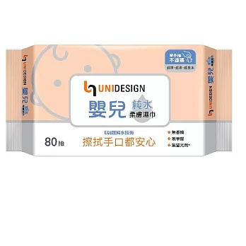 UNIDESIGN 純水嬰兒柔膚濕巾(超厚型)80抽*12包組