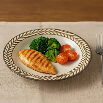 【日本Minoru】Gran釉燒葉織 陶瓷淺盤16cm ‧ 白