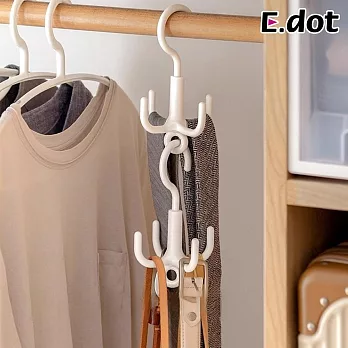 【E.dot】多用途旋轉四爪服飾配件掛勾 (掛帽/掛領帶/掛腰帶/掛絲巾)