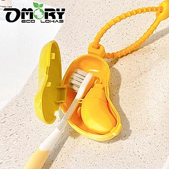 【OMORY】趣味香蕉旅用便攜牙刷套組(附牙膏盒)- 綠色