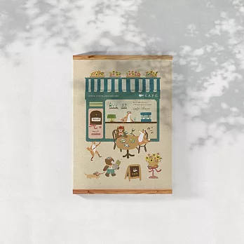 【 Hello Studio 你好工作室 】香頌畫咖啡｜插畫A4海報