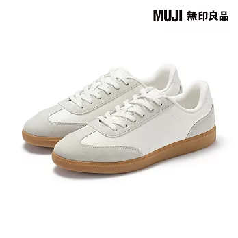 【MUJI 無印良品】柔軟鞋墊拼接休閒鞋 26.5cm 柔白