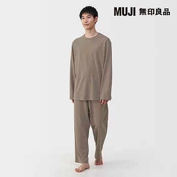 【MUJI 無印良品】男柔滑長袖家居睡衣 M 摩卡棕