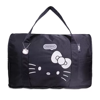 murmur 完美折疊旅袋(斜紋電繡)／hellokitty（低調黑）