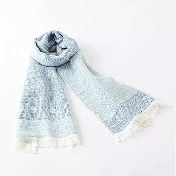 【日本ORIM今治毛巾】美濃和紙 透氣流蘇圍巾 ‧ 露藍