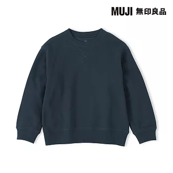 【MUJI 無印良品】兒童裏毛圓領衫 110 深藍