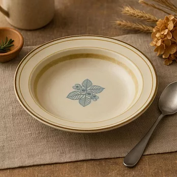 【日本Aito製作所】美濃燒｜窯燒釉葉 陶瓷深盤21.4cm ‧ 焦褐