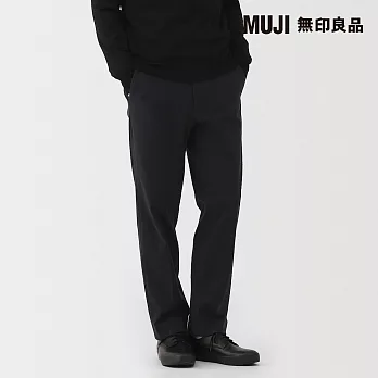 【MUJI 無印良品】男起毛彈性無打褶褲 S 黑色