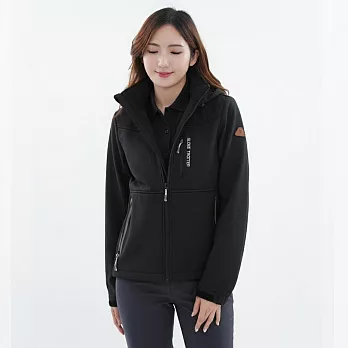 【遊遍天下】女款GlobeTex防水防風保暖刷毛軟殼外套(GJ23046) 2XL 曜岩黑