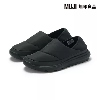 【MUJI 無印良品】撥水加工腳跟可踩鋪棉便鞋 24cm 黑色