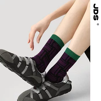 【JDS設計襪】精梳棉塗鴉設計襪  多邊形夢 黑綠色