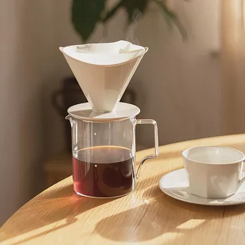 KINTO｜OCT八角濾杯玻璃下壺二件組(2杯)-黑/白