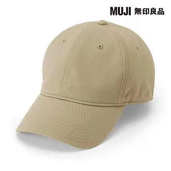 【MUJI 無印良品】棉斜紋織棒球帽55-59cm 米色