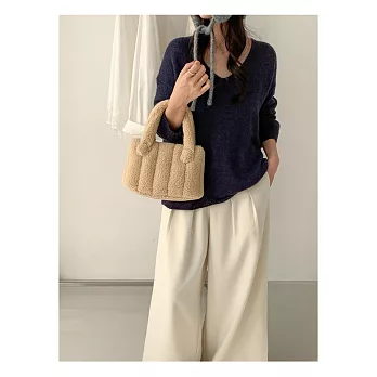 O-ni O-ni秋冬全新品精選優質時尚羊羔絨大容量簡約時尚托特包(品質保證)(bag-6170)  杏色