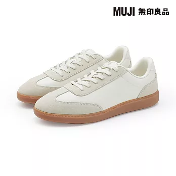 【MUJI 無印良品】柔軟鞋墊拼接休閒鞋 25.5cm 柔白