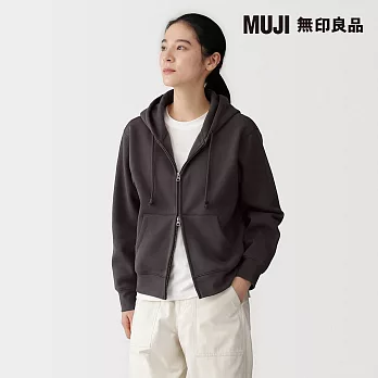 【MUJI 無印良品】女裏毛拉鍊連帽外套 S 深灰
