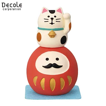 【DECOLE】concombre 悠閒合格祈願 貓咪乘坐達摩  紅