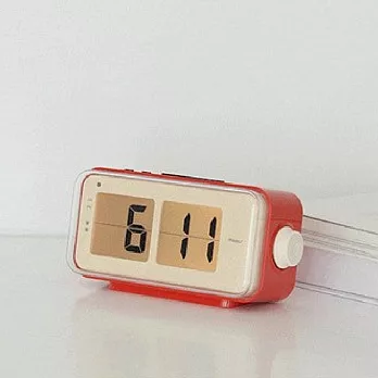 Mooas韓國LED復古翻頁鐘 經典紅