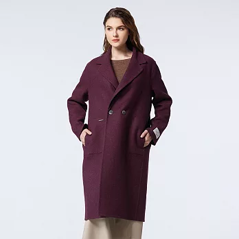【ST.MALO】秘魯雙面雪境牧旅羊駝大衣-2508WC- XL 桑椹紫/巴黎灰