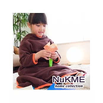 棉花田【NuKME】兒童時尚創意保暖袖毯-可可色