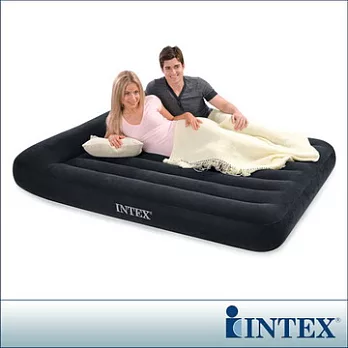 【INTEX】《舒適型》雙人植絨充氣床墊(寬137cm)-有頭枕(66768)