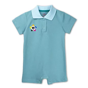 POLO平角哈 網眼平角衣 翻領 Polo 連身衣 平腳衣 爬服 哈衣9M藍綠