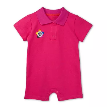 POLO平角哈 網眼平角衣 翻領 Polo 連身衣 平腳衣 爬服 哈衣9M玫紅POLO平角哈衣
