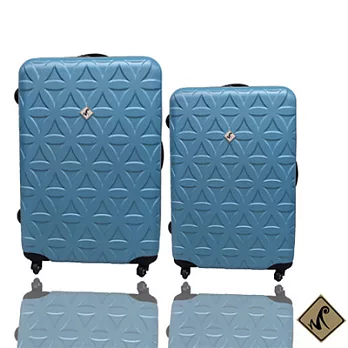 Miyoko時尚花系列ABS 霧面旅行箱輕硬殼旅行箱28+24吋兩件組土耳其藍土耳其藍