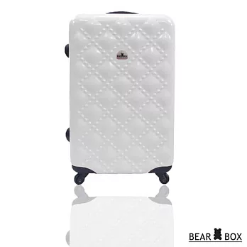 BEAR BOX 時尚香奈兒系列PC亮面輕硬殼28吋旅行箱/行李箱白