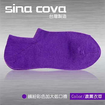 【sina cova】MIT棉質低口船襪12雙入-濃薰衣草(加大尺寸)