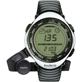 【SUUNTO】Vector HR White 進階運動腕錶(含心率帶)/登山錶 具高度計.指北針.氣壓計.溫度計(白/黑 SUSS015300000)