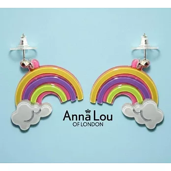 Anna Lou OF LONDON 倫敦品牌Rainbow 立體小彩虹雲朵耳環 粉紅底