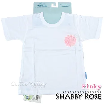 Cutie Bella短袖上衣/T恤-白T Shabby Rose-Pinky