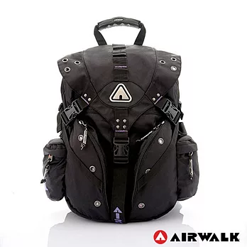 【美國 AIRWALK】美式潮流三叉扣尼龍大後背包 -魅力紫