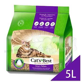 【CAT’S BEST 凱優】特級無塵凝結木屑砂-紫標凝結型-5Lx3入(貓砂/木屑砂/環保砂/杉木砂)