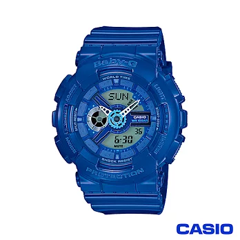 【CASIO】 G-SHOCK BABY-G 夏日街頭機械風活力女孩運動錶-藍 BA-110BC-2ADR