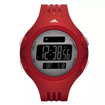 adidas 勁戰狙擊大面板電子腕錶-灰x紅