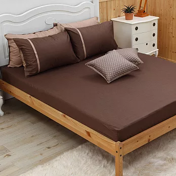 LITA麗塔【舒活系列-茶糖】雙人三件式純棉薄床包枕套組