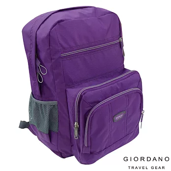 GIORDANO ~ 佐丹奴 休閒格紋多功能兩用肩斜背包(神秘紫)