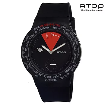 ATOP｜世界時區腕錶－24時區經典系列(黑紅)