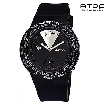 ATOP｜世界時區腕錶－24時區經典系列(黑銀)