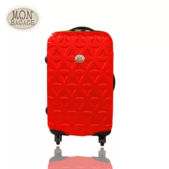 MON BAGAGE 金磚滿滿 ABS輕硬殼旅行箱行李箱拉桿箱登機箱24吋紅色