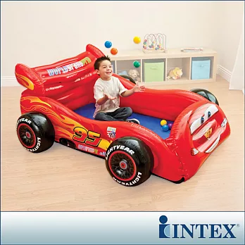 【INTEX】迪士尼卡通CARS汽車造型球池/遊戲池(附10顆彩球)(48668)