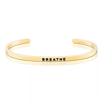 MANTRABAND 美國悄悄話手環 Breathe 慢慢呼吸 金色