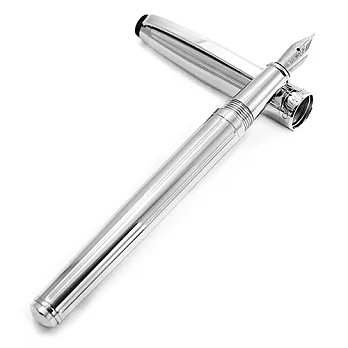 MITIQUE美締克 Exécutif 行政系列 亮鉻直線紋白夾鋼筆 F尖