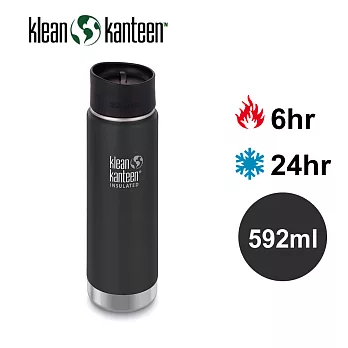 【美國Klean Kanteen】寬口不鏽鋼保溫瓶 592ml_消光黑