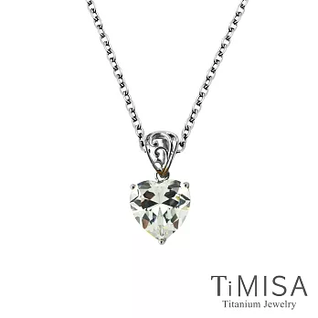 TiMISA《心戀》純鈦項鍊(E)白鑽