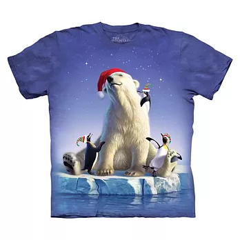 【摩達客】美國進口The Mountain 聖誕北極動物 純棉環保短袖T恤 S 兒童